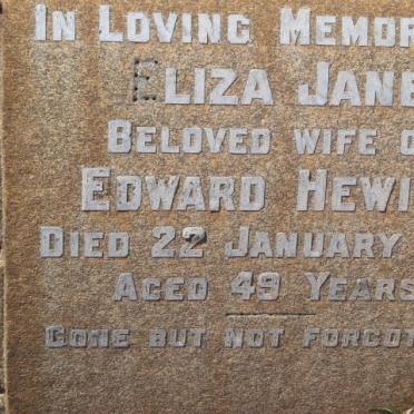 HEWITT Eliza Jane -1914