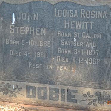 HEWITT Louisa Rosina 1877-1962 :: DOBIE John Stephen 1888-1961
