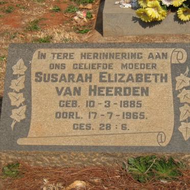 HEERDEN Susarah Elizabeth, van 1885-1965