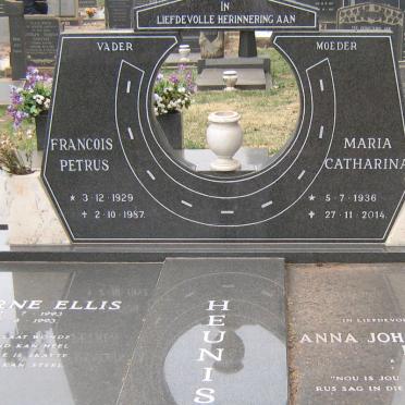 HEUNIS Francois Petrus 1929-1987 &amp; Maria Catharina 1936-2014