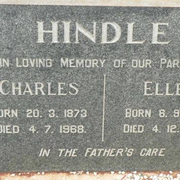 HINDLE Charles 1873-1968 &amp; Ellen 1874-1967