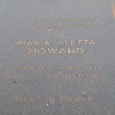 HOWARD Maria Aletta 1931-1963