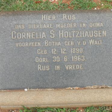 HOLTZHAUSEN Cornelia S. formerly BOTHA nee v.d. WALT 1890-1963