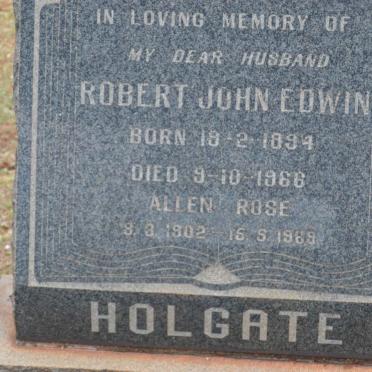 HOLGATE Robert John Edwin 1894-1966 &amp; Allen Rose 1902-1969