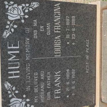 HUME Frank 1904-1982 &amp; Louisa Francina 1897-1989