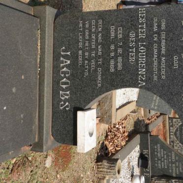 JACOBS Hester Lourenza nee BESTER 1896-1968