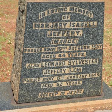 JEFFERY Leonard Sylvester -1945 &amp; Marjory Isabell -1937