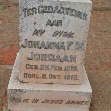 JORDAAN Johanna F.M. 1919-1919