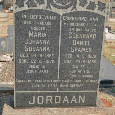 JORDAAN Coenraad Daniël Spamer 1880-1960 &amp; Maria Johanna Susanna 1882-1972