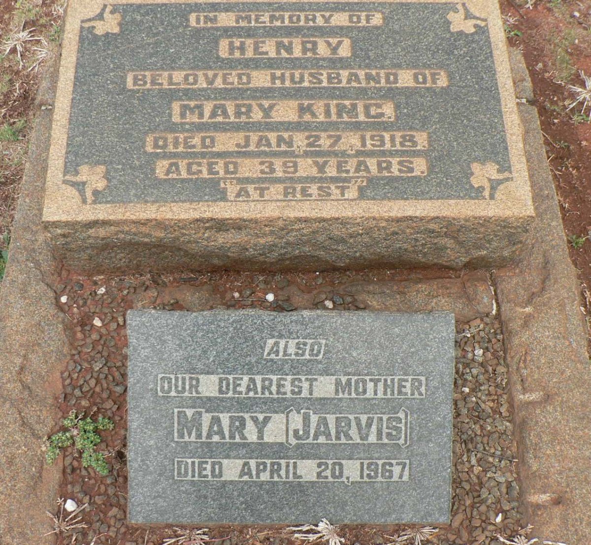 KING Henry -1918 &amp; Mary JARVIS -1967