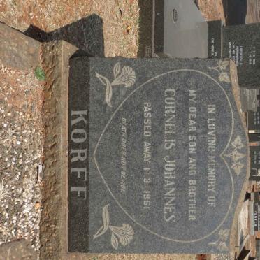 KORFF Cornelis Johannes -1961