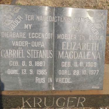 KRUGER Gabriël Stefanus 1887-1965 &amp; Elizabeth Magdalena 1909-1977