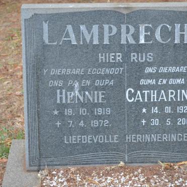 LAMPRECHT Hennie 1919-1972 &amp; Catharina J. 1925-2002