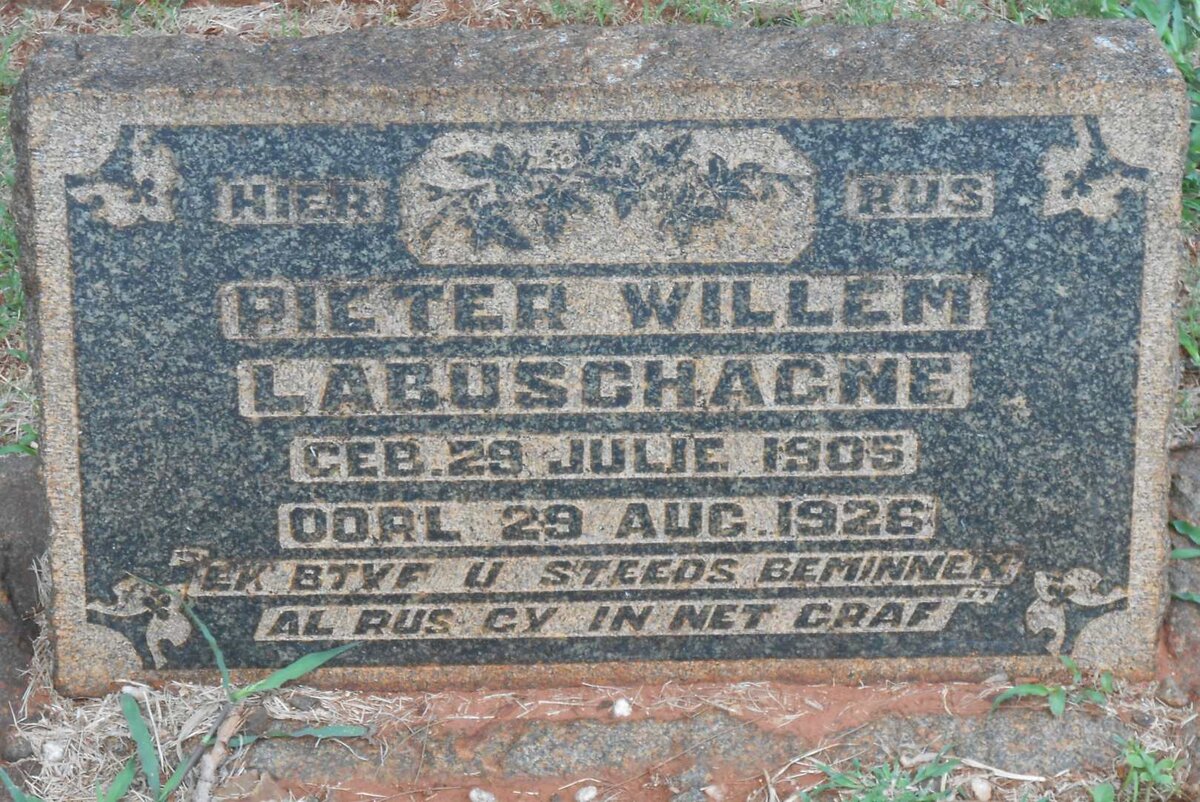 LABUSCHAGNE Pieter Willem 1905-1926