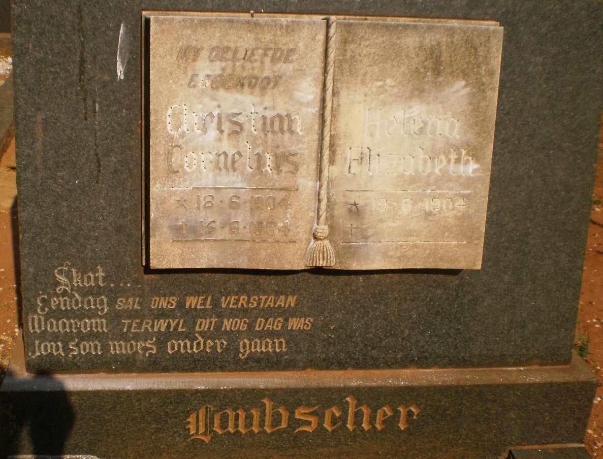 LAUBSCHER Christian Cornelius 1904-1964 &amp; Helena Elizabeth 1904-