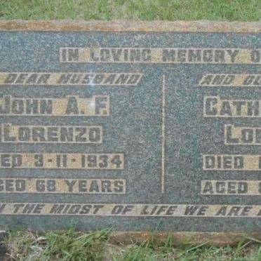 LORENZO John A.F. -1934 &amp; Catherine M. -1930