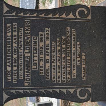 LOTTERING Johannes Lodewiekus 1916-1943