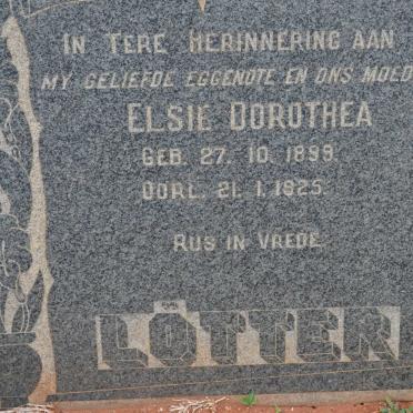 LÖTTER Elsie Dorothea 1899-1925