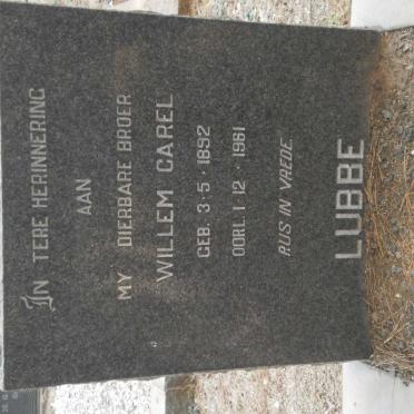 LUBBE Willem Carel 1892-1961