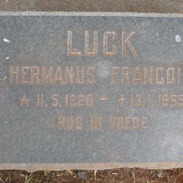 LUCK Hermanus Francois 1920-1955