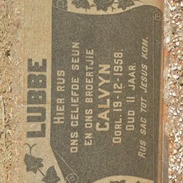LUBBE Calvyn -1958
