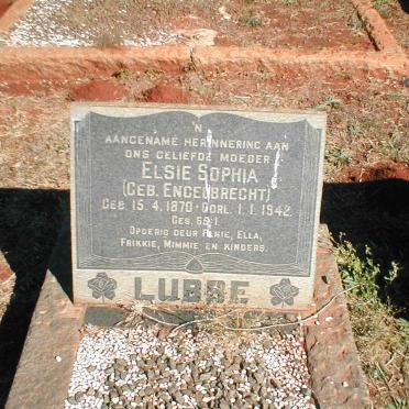 LUBBE Elsie Sophia nee ENGELBRECHT 1870-1942