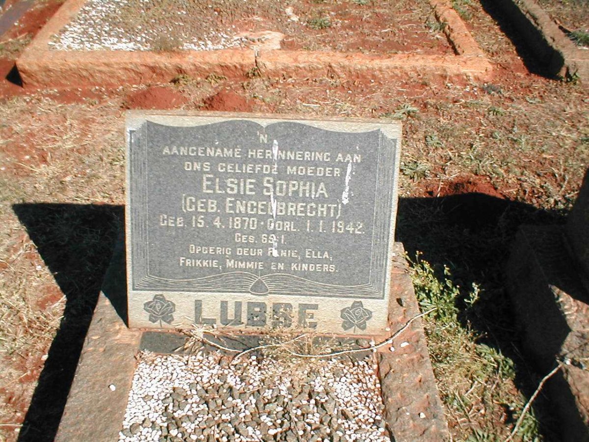 LUBBE Elsie Sophia nee ENGELBRECHT 1870-1942