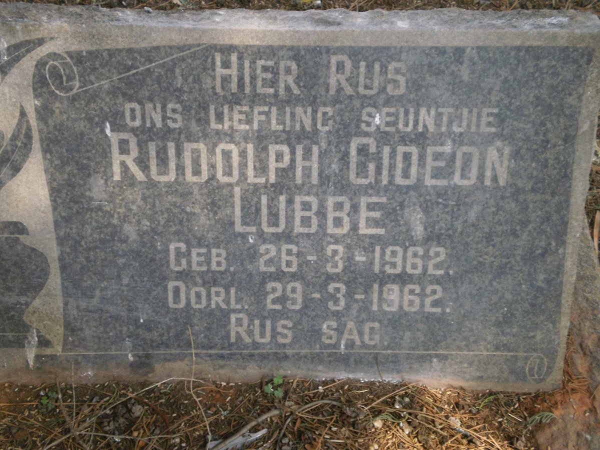 LUBBE Rudolph Gideon 1962-1962