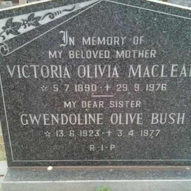 MacCLEAN Victoria Olivia 1890-1976 :: BUSH Gwendoline Olive 1923-1977