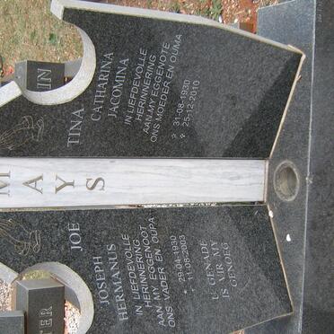 MAYS Joseph Hermanus 1930-2003 &amp; Catharina Jacomina 1930-2010