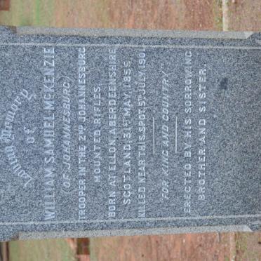 McKENZIE William Samuel 1855-1901