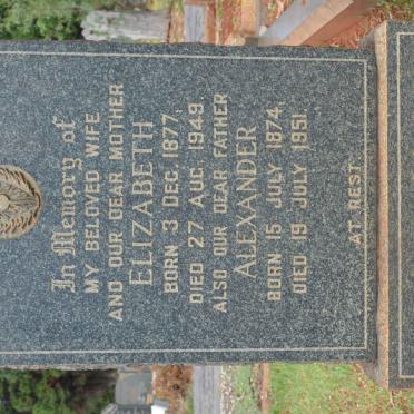 McKENZIE Alexander 1874-1951 &amp; Elizabeth 1877-1949