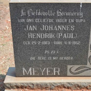 MEYER Jan Johannes Hendrik 1863-1952