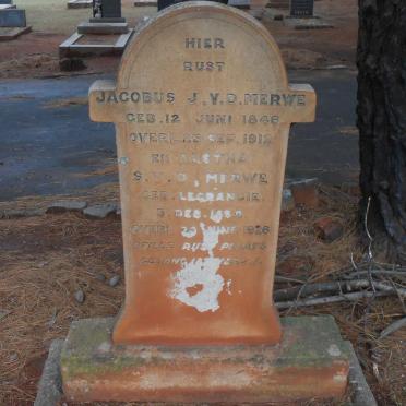 MERWE Jacobus J., van der 1846-1912 &amp; Aletta S. LEGRANGIE 1854-1926