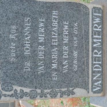 MERWE Johannes, van der &amp; Maria Elizabeth VAN DYK