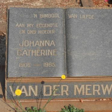 MERWE Johanna Catherina, van der 1906-1965