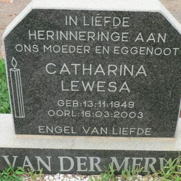 MERWE Catharina Lewesa, van der 1949-2003