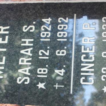 MEYER Ginger P. 1922-2006 &amp; Sarah S. 1924-1992
