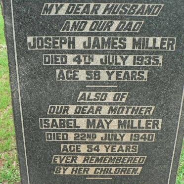 MILLER Joseph James -1935 &amp; Isabel May -1940