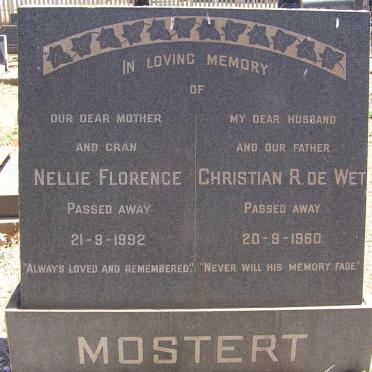 MOSTERT Christian R. de  Wet -1960 &amp; Nellie Florence -1992