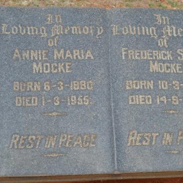MOCKE Frederick Simon 1875-1949 &amp; Annie Maria 1880-1955