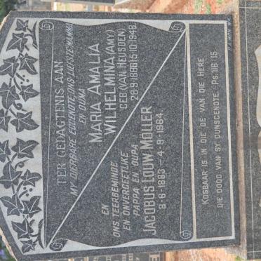 MÖLLER Jacobus Louw 1883-1964 &amp; Maria Amalia Wilhelmina VAN HEUSDEN 1886-1948