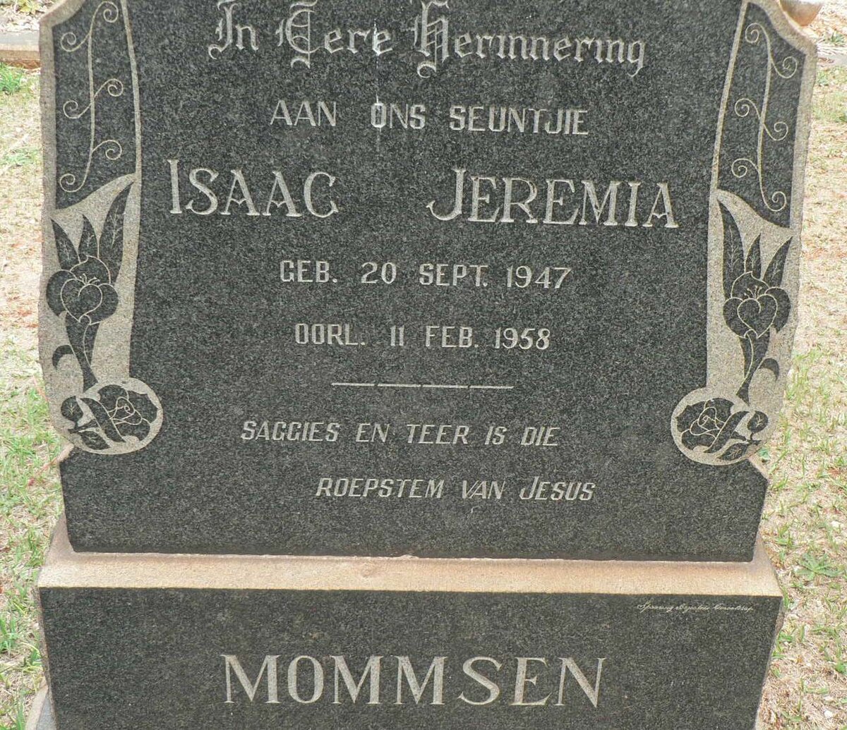 MOMMSEN Isaac Jeremia 1947-1958