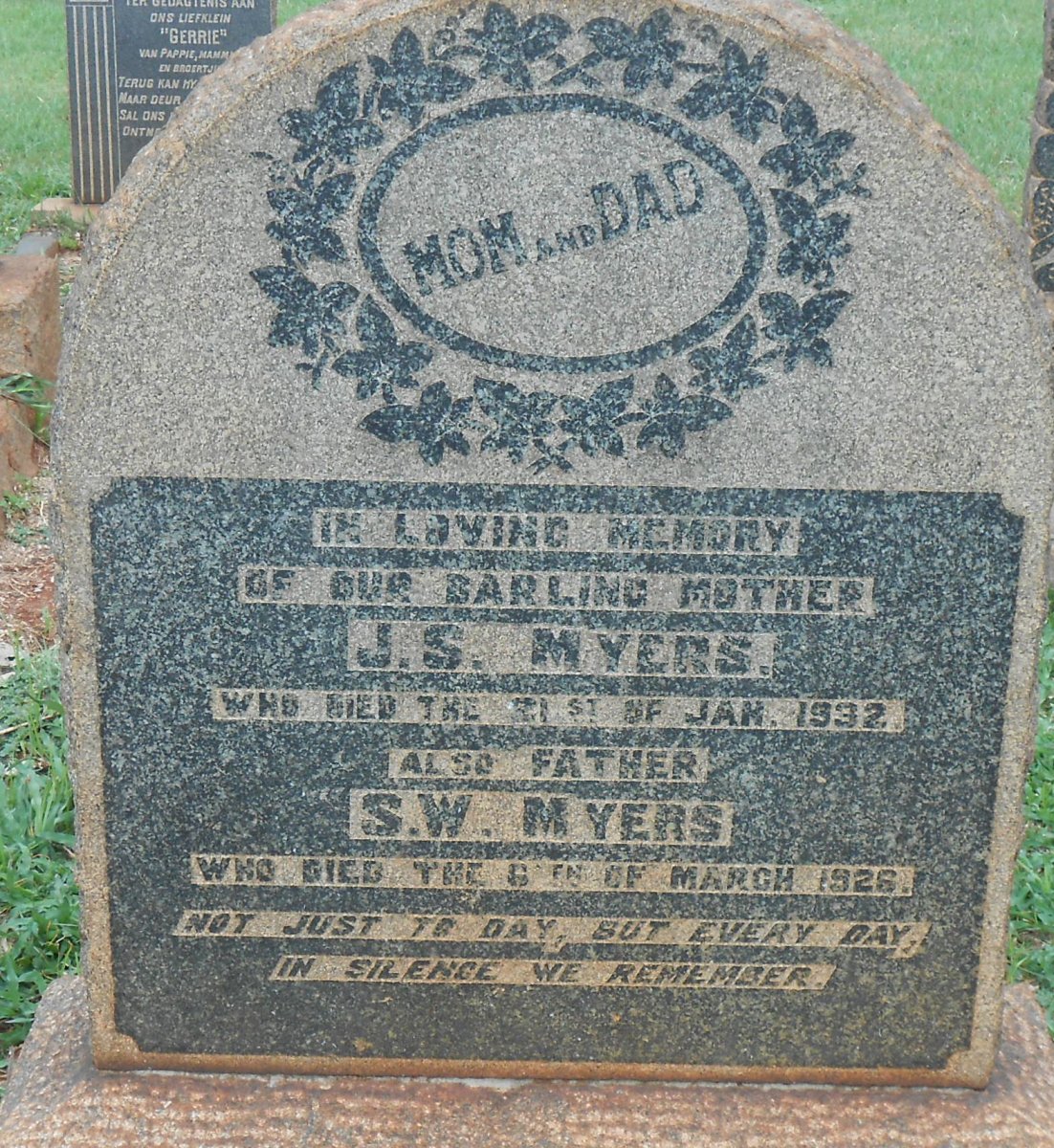 MYERS S.W. -1926 &amp; J.S. -1932