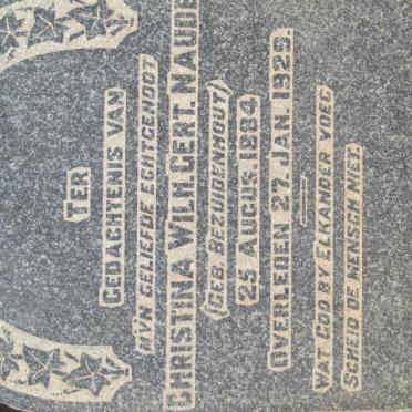 NAUDE Christina Wilh. Gert. nee BEZUIDENHOUT 1884-1929