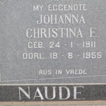 NAUDÉ Johanna Christina E. 1911-1955
