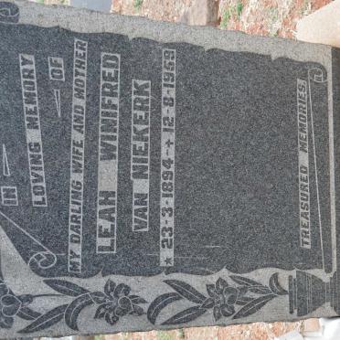 NIEKERK Leah Winifred, van 1894-1959