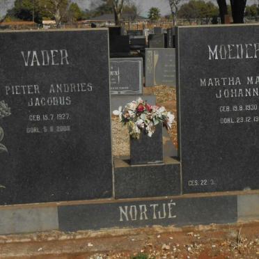 NORTJÉ Pieter Andries Jacobus 1927-2008 &amp; Martha Maria Johanna 1930-1964