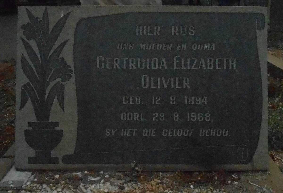 OLIVIER Gertruida Elizabeth 1894-1968