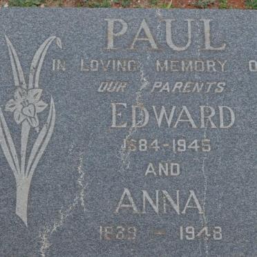 PAUL Edward 1884-1945 &amp; Anna 1889-1948